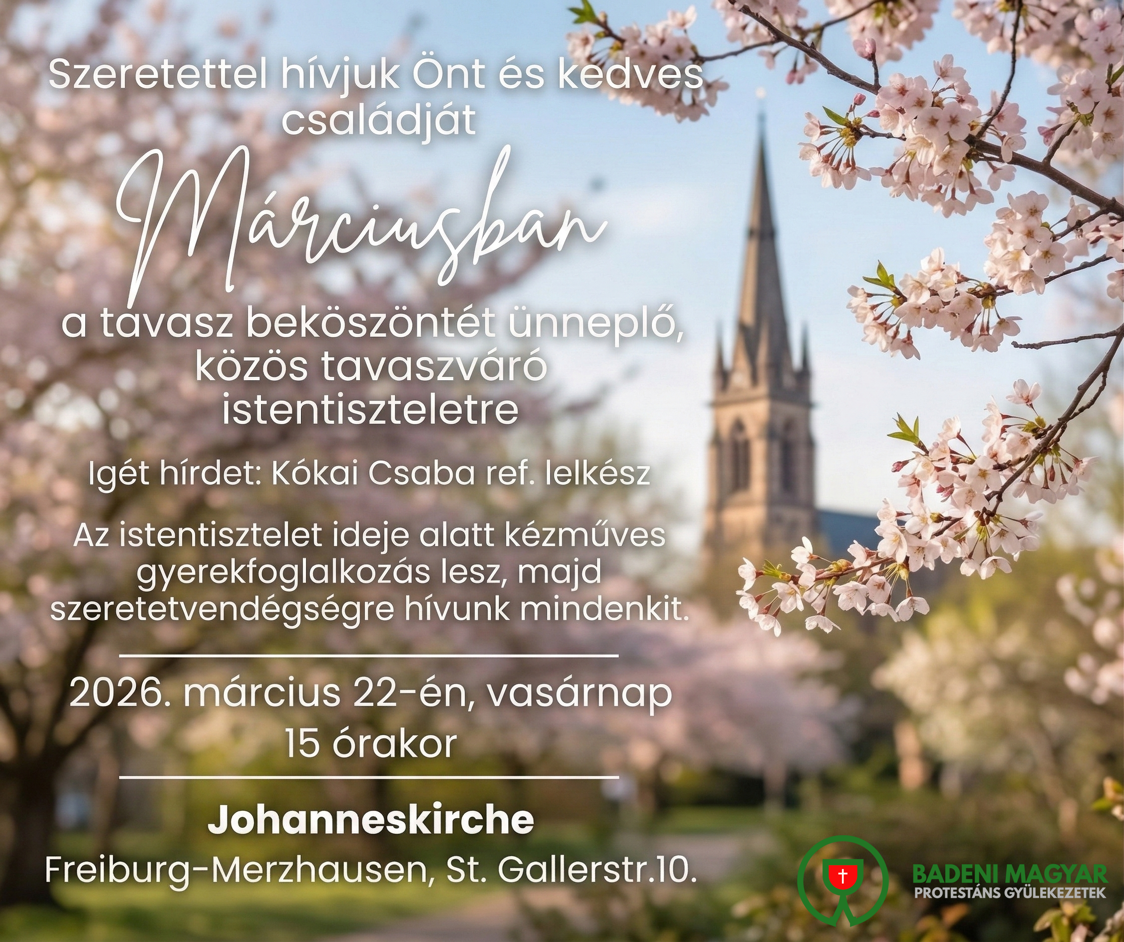 Tavaszváró istentisztelet meghívó