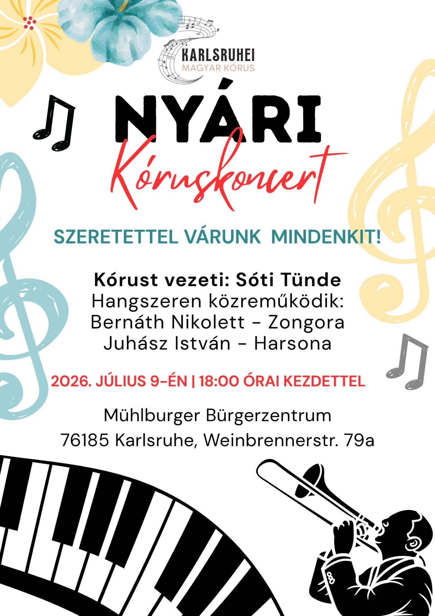 Nyári kóruskoncert meghívó