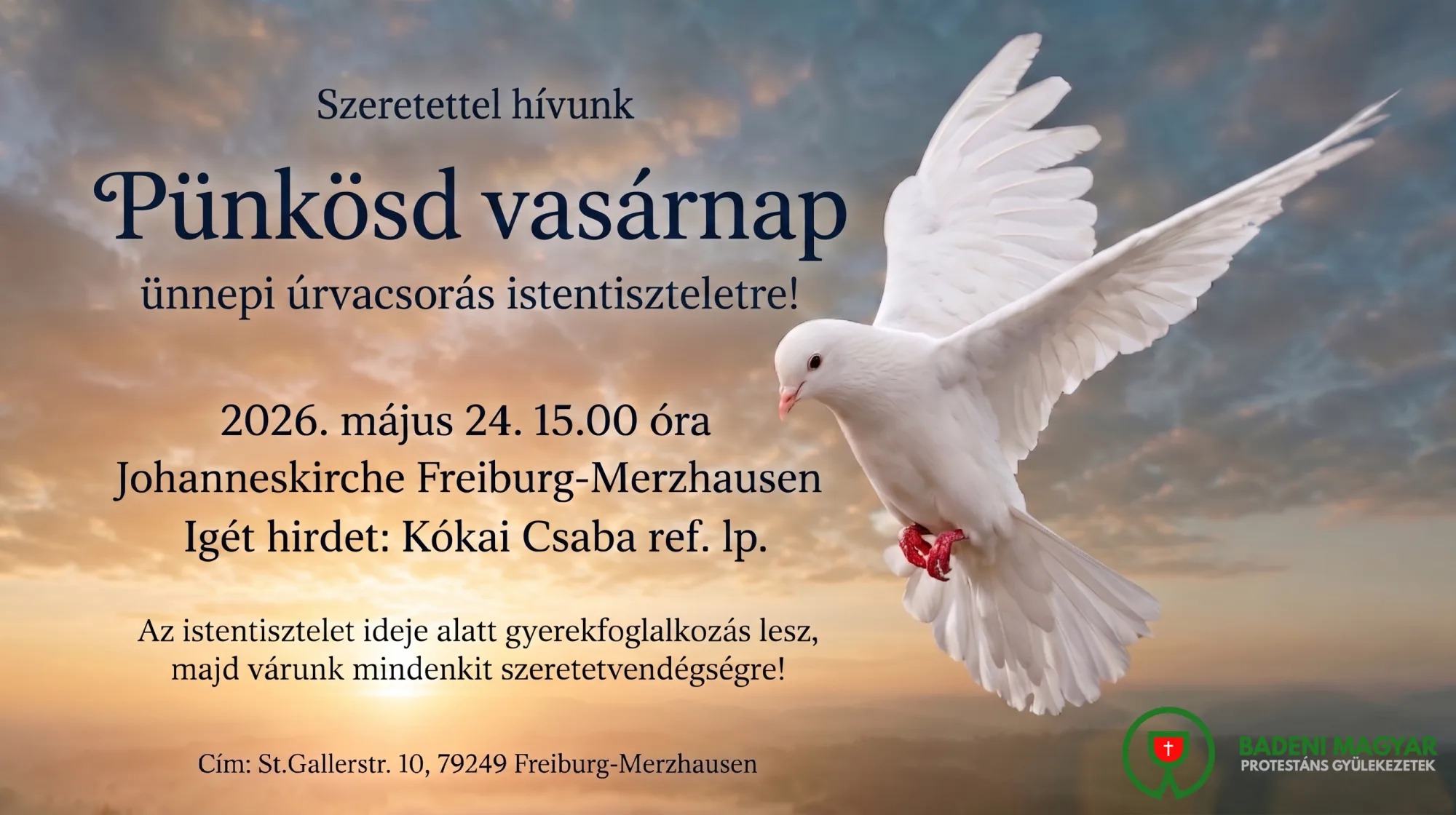 Pünkösd vasárnapi úrvacsorás istentisztelet