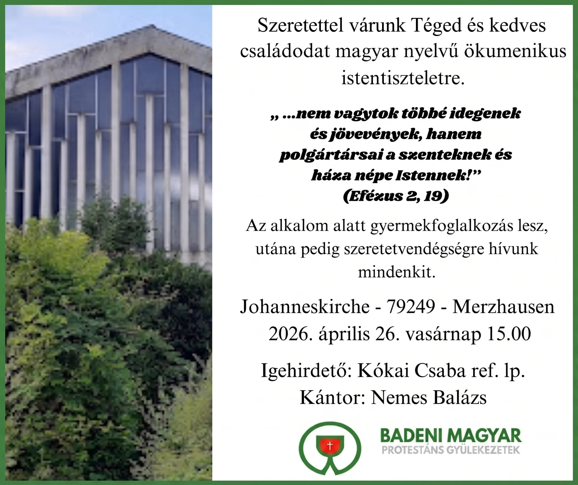 Ökumenikus magyar istentisztelet