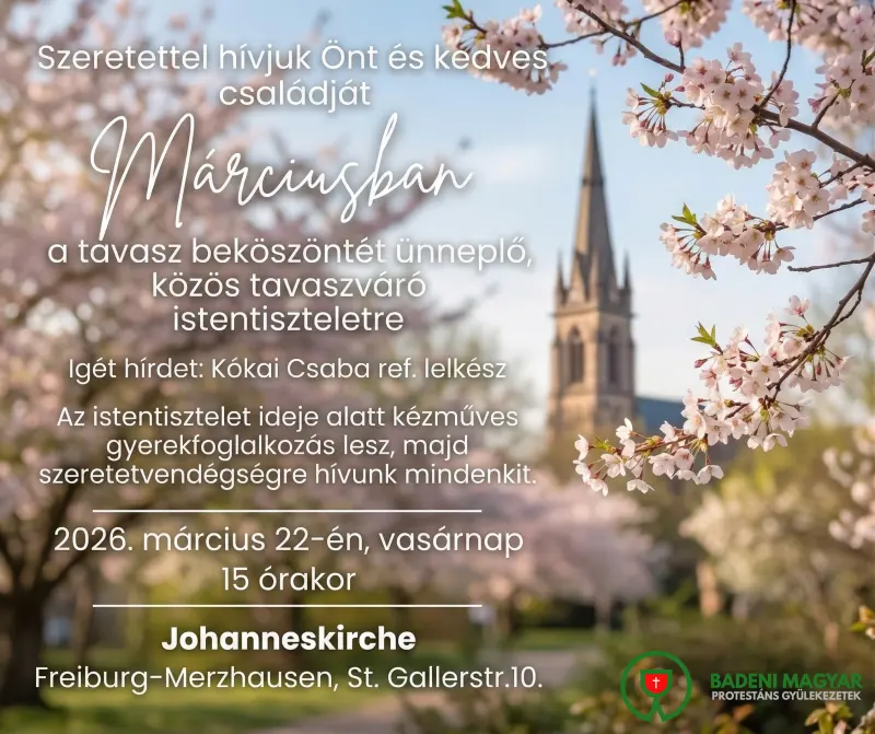 Tavaszváró istentisztelet meghívó