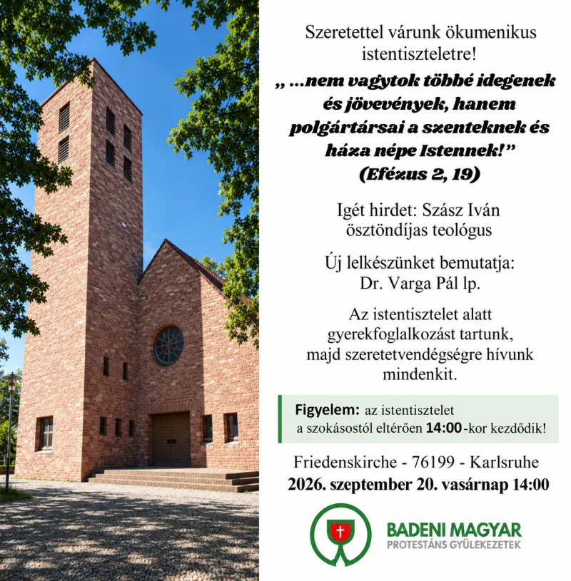 Ökumenikus istentisztelet meghívó