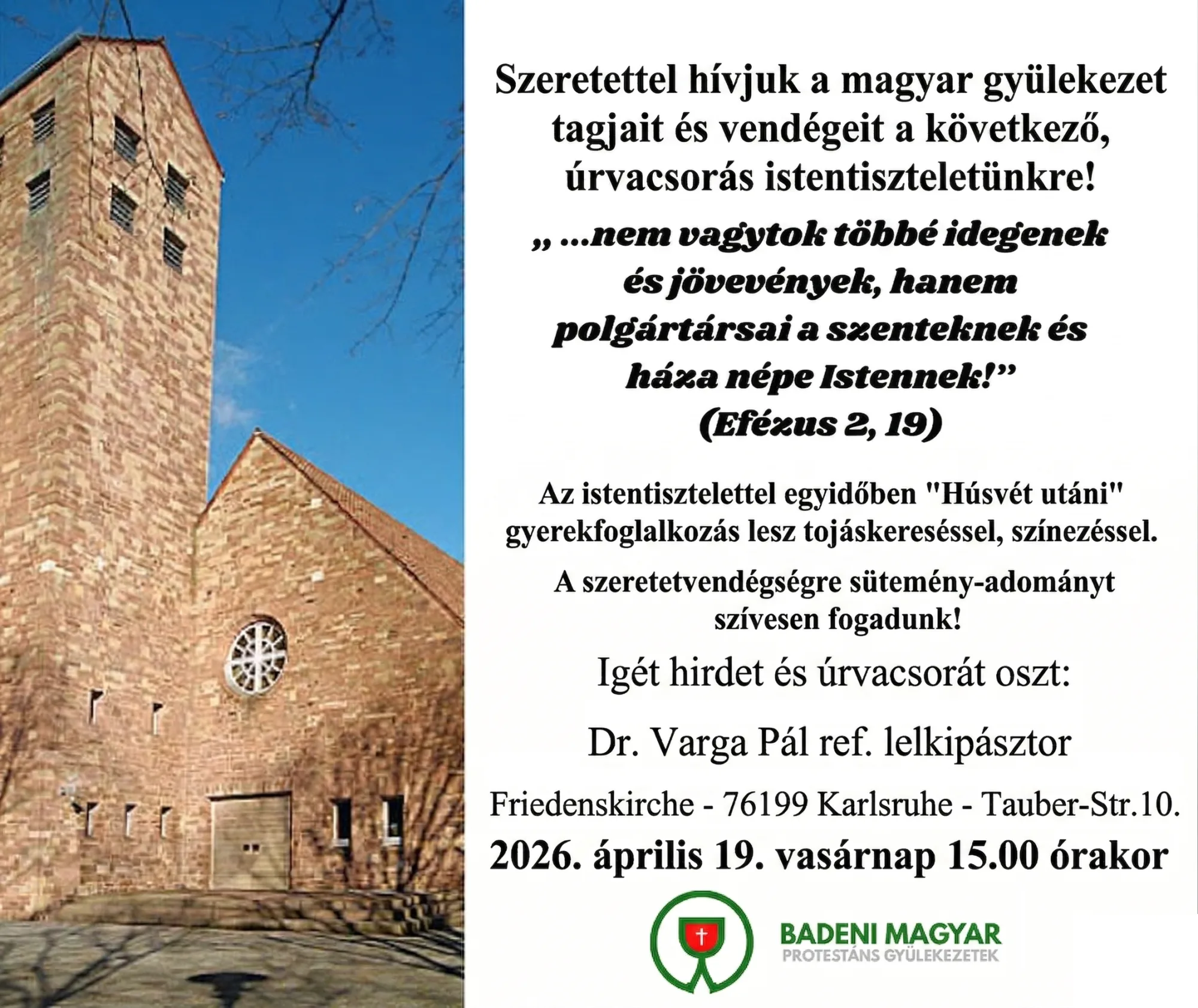 Istentisztelet és szeretetvendégség